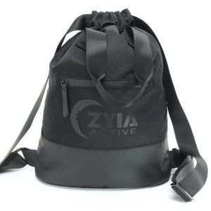 ZYIA Active by Vooray Nylon Backpack Yoga Workout Bucket Bag • 16x14x6 • Black